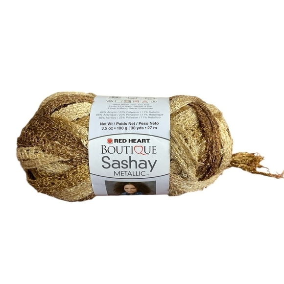 NWT REDHEART Boutique Sashay Boho Yarn Tambourine Texture Metallic Yarn Knitting - Picture 3 of 3